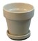 Ceramic Pot and Saucer plus Felt Feet - Creamy White - 4.5" x 4.3"